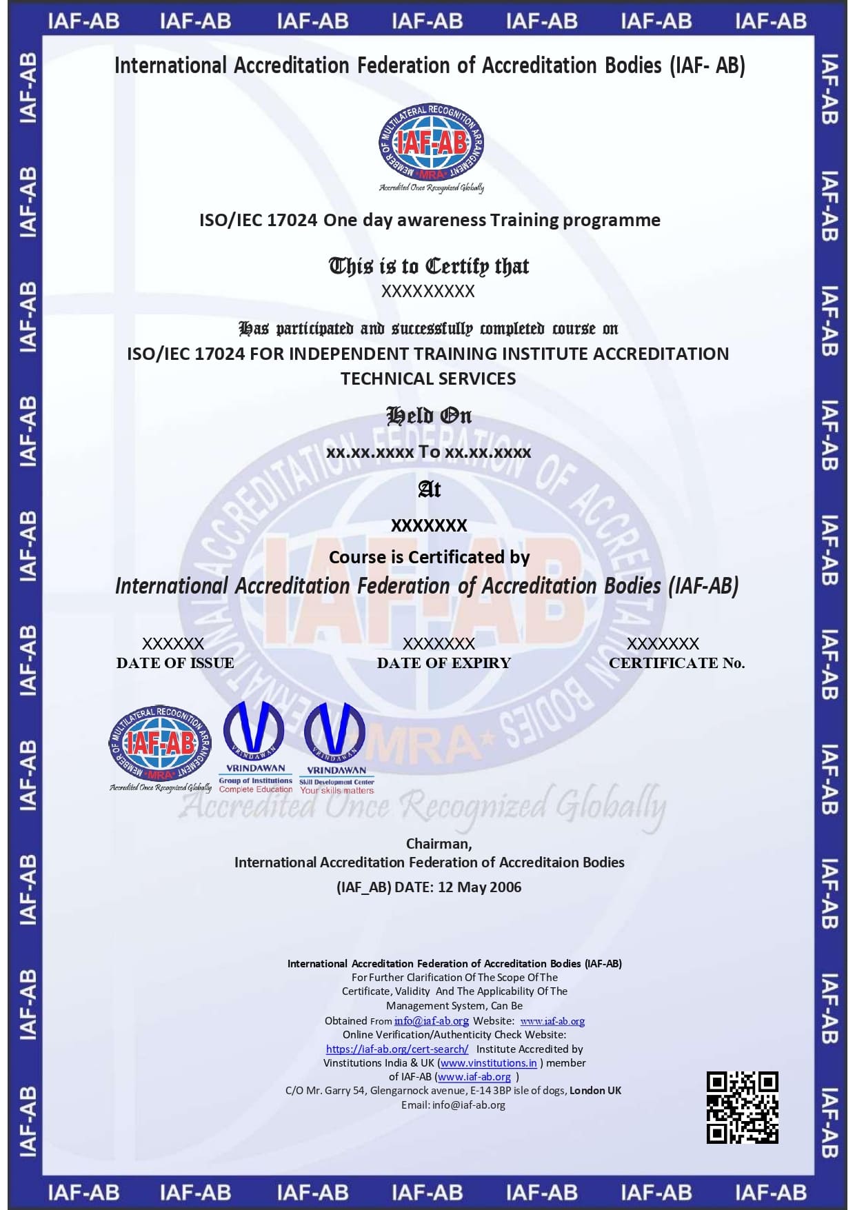 ISO/IEC 17024 FOR INDEPENDENT TRAINING INSTITUTE ACCREDITATION TECHNICAL SERVICES