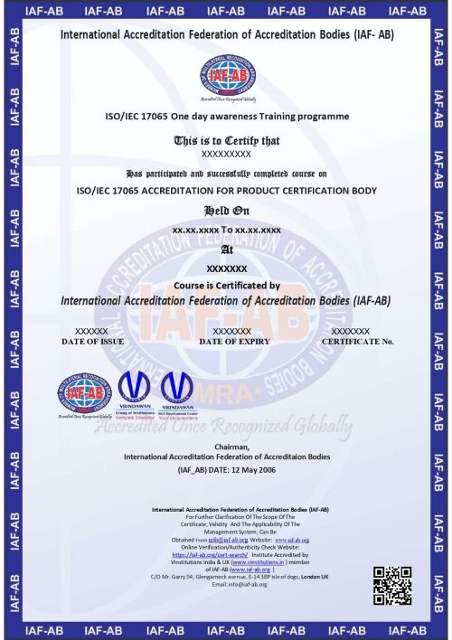 ISO/IEC 17065 ACCREDITATION FOR PRODUCT CERTIFICATION BODY