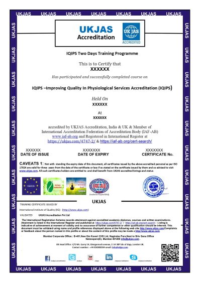 IQIPS –Improving Quality In Physiological Services Accreditation (IQIPS)