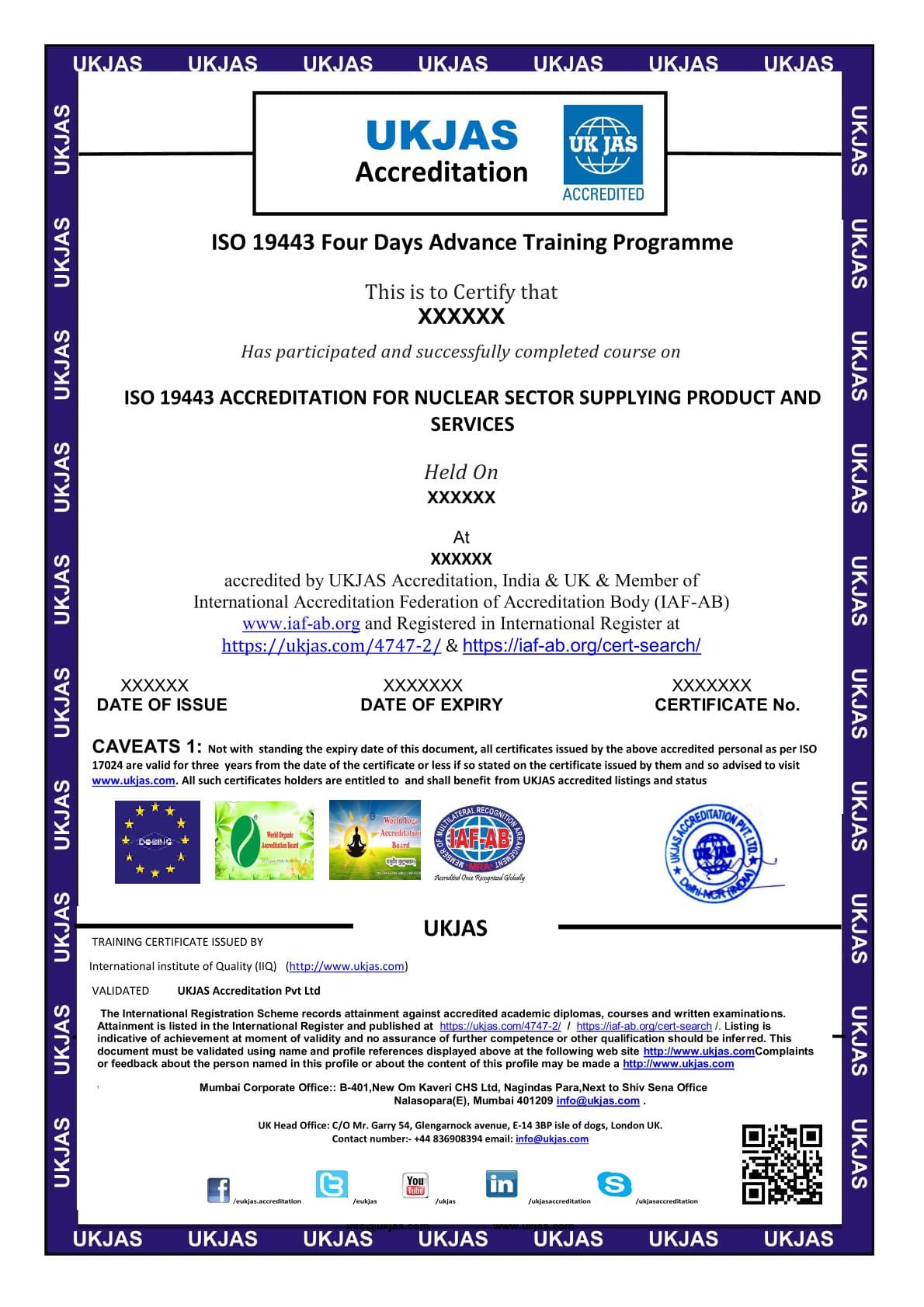 ISO 19443 ACCREDITATION FOR NUCLEAR SECTOR SUPPLYING PRODUCT AND SERVICES