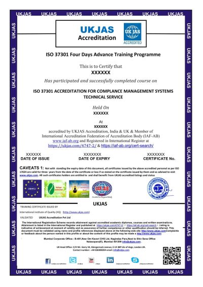 ISO 37301 ACCREDITATION FOR COMPLANCE MANAGEMENT SYSTEMS TECHNICAL SERVICE