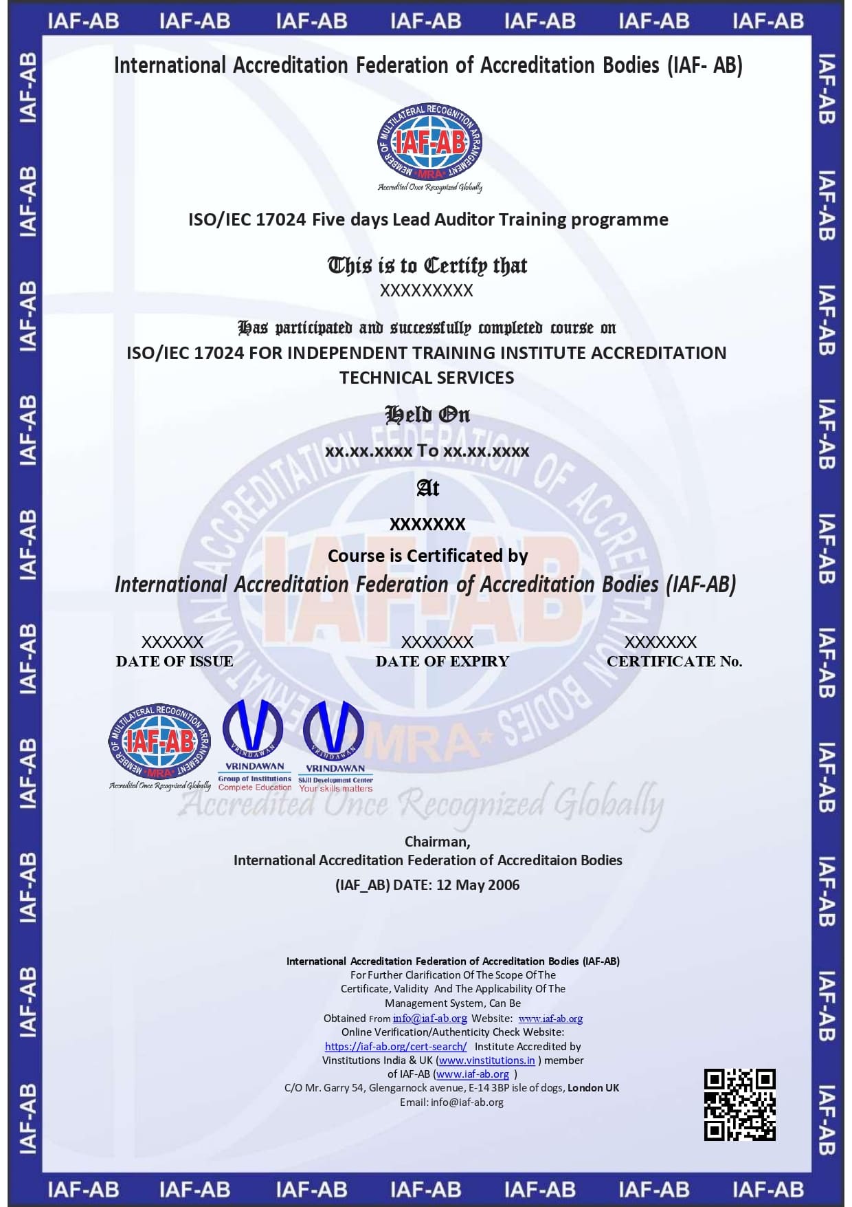 ISO/IEC 17024 FOR INDEPENDENT TRAINING INSTITUTE ACCREDITATION TECHNICAL SERVICES