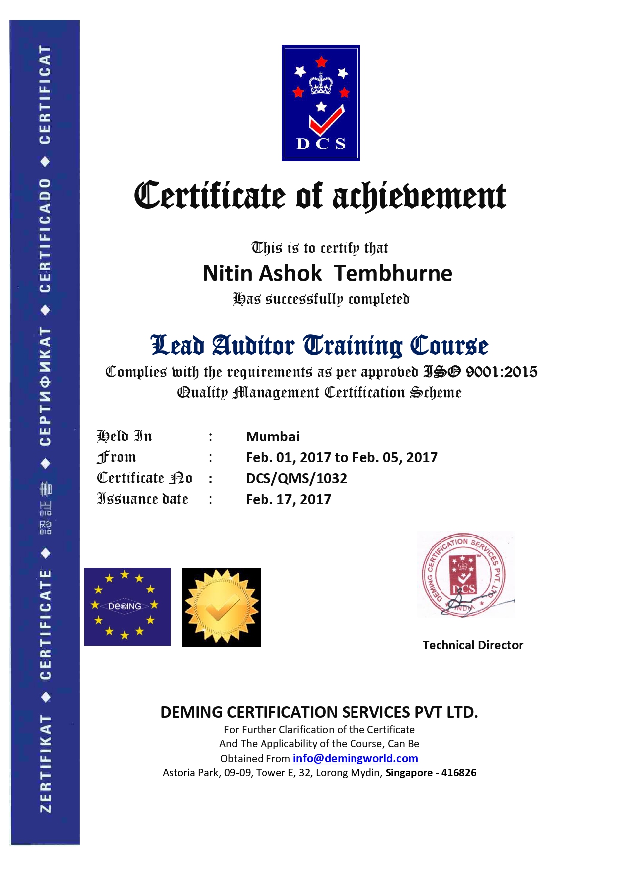 ISO 9001 LEAD AUDITOR TRAINING PROGRAM