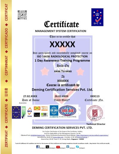 ISO 16638 RADIOLOGICAL PROTECTION