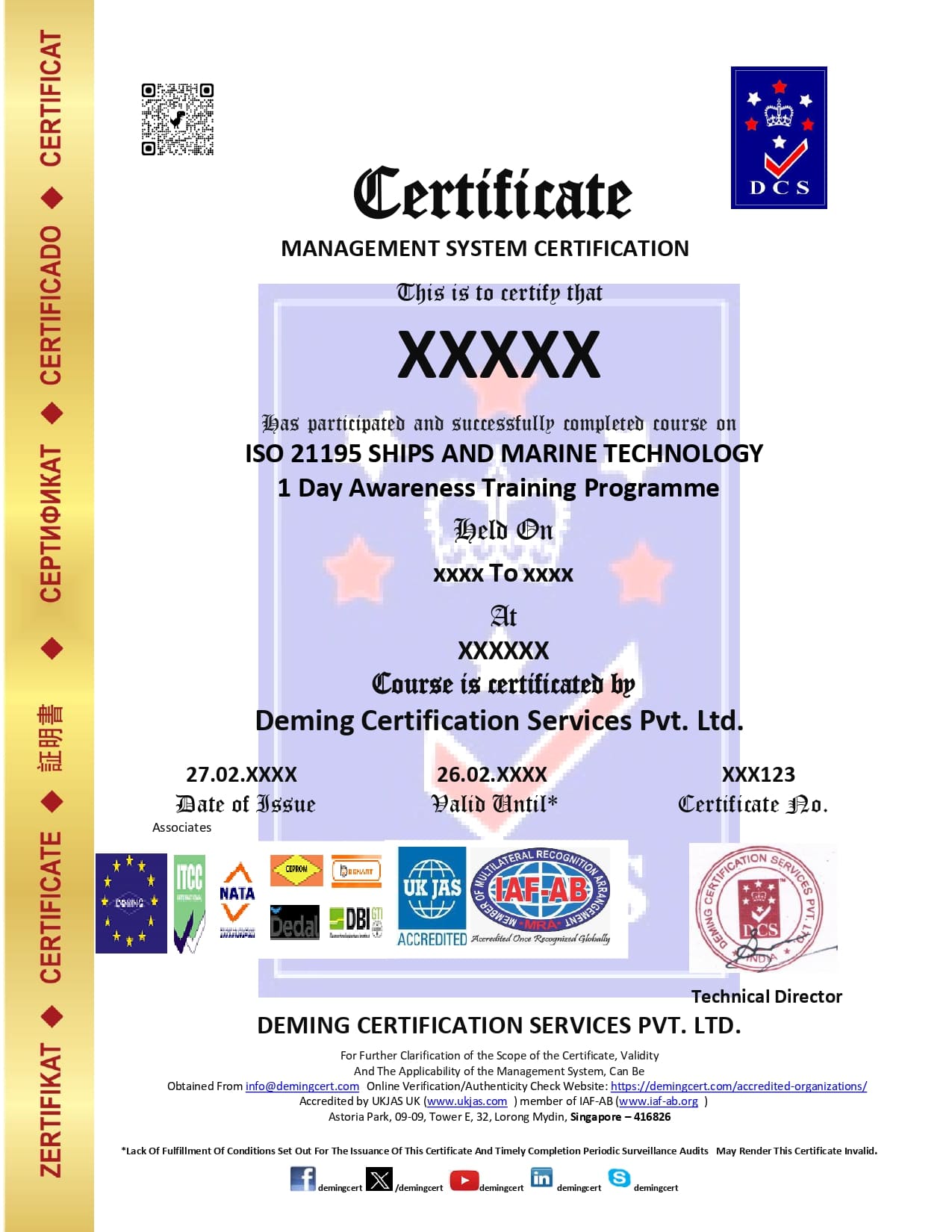 ISO 21195 SHIPS AND MARINE TECHNOLOGY