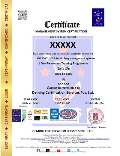 ISO 37001 ANTI-BRIBERY MANAGEMENT SYSTEMS