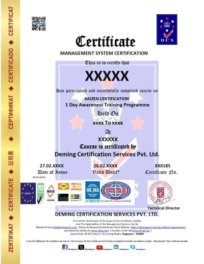 KAIZEN CERTIFICATION