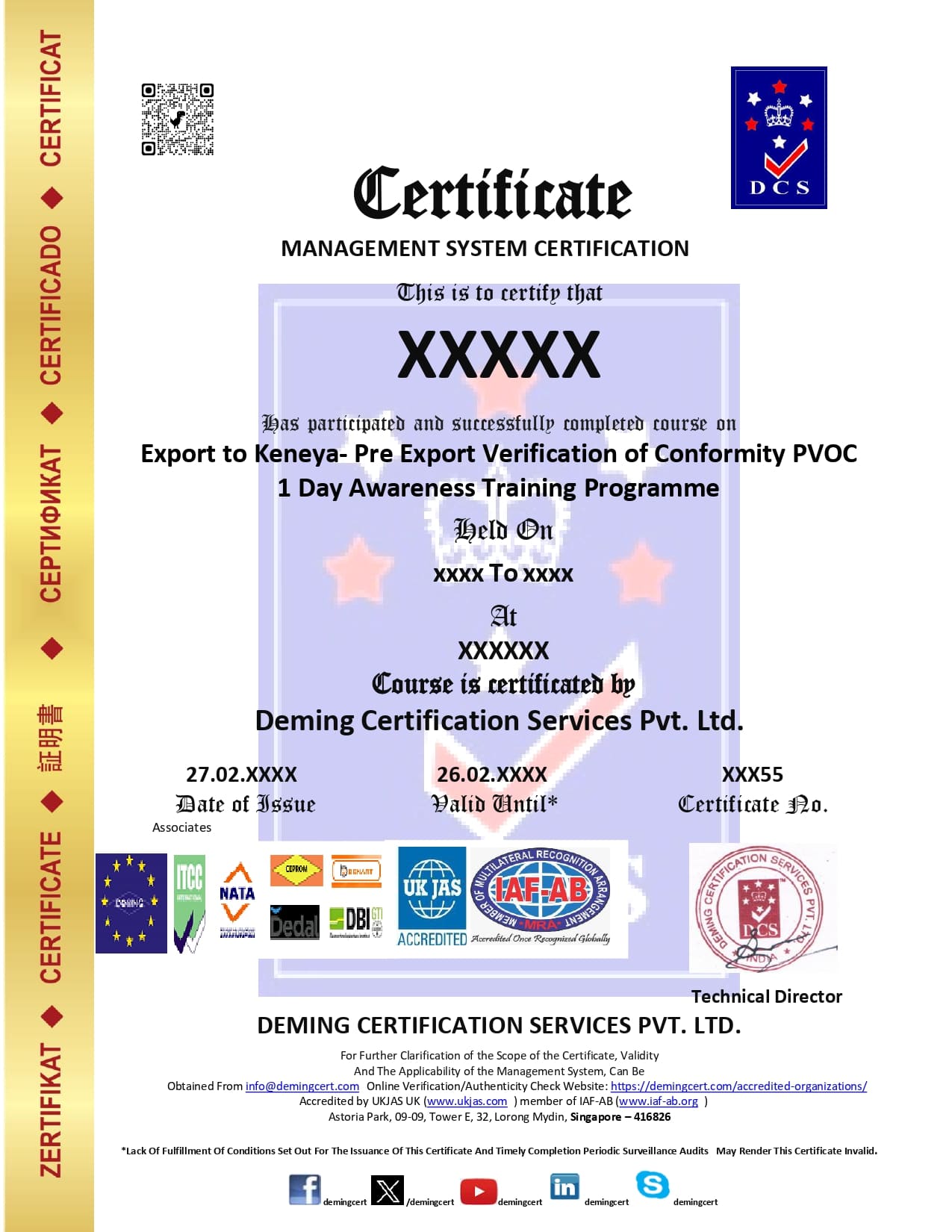 EXPORT TO KENEYA_PRE-EXPORT VERIFICATION OF CONFORMITY PVOC