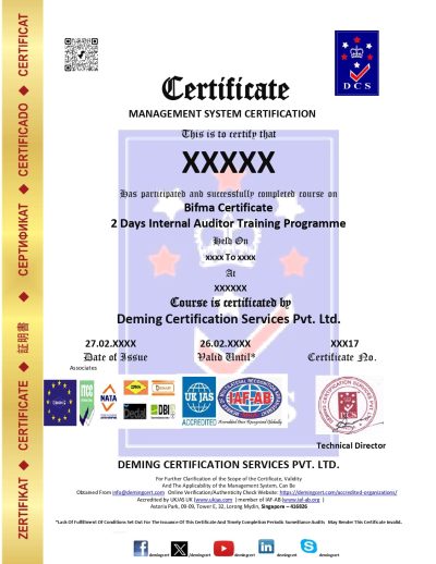 Bifma Certificate