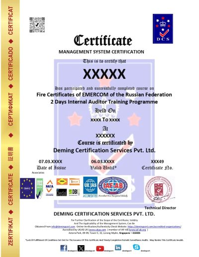 FIRE CERTIFICATES