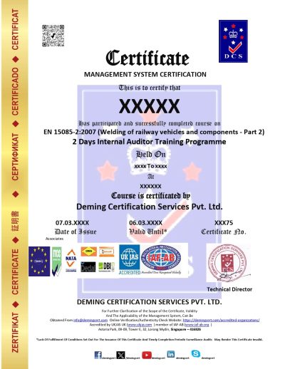 Welding Railway Vehicles En 15085-2